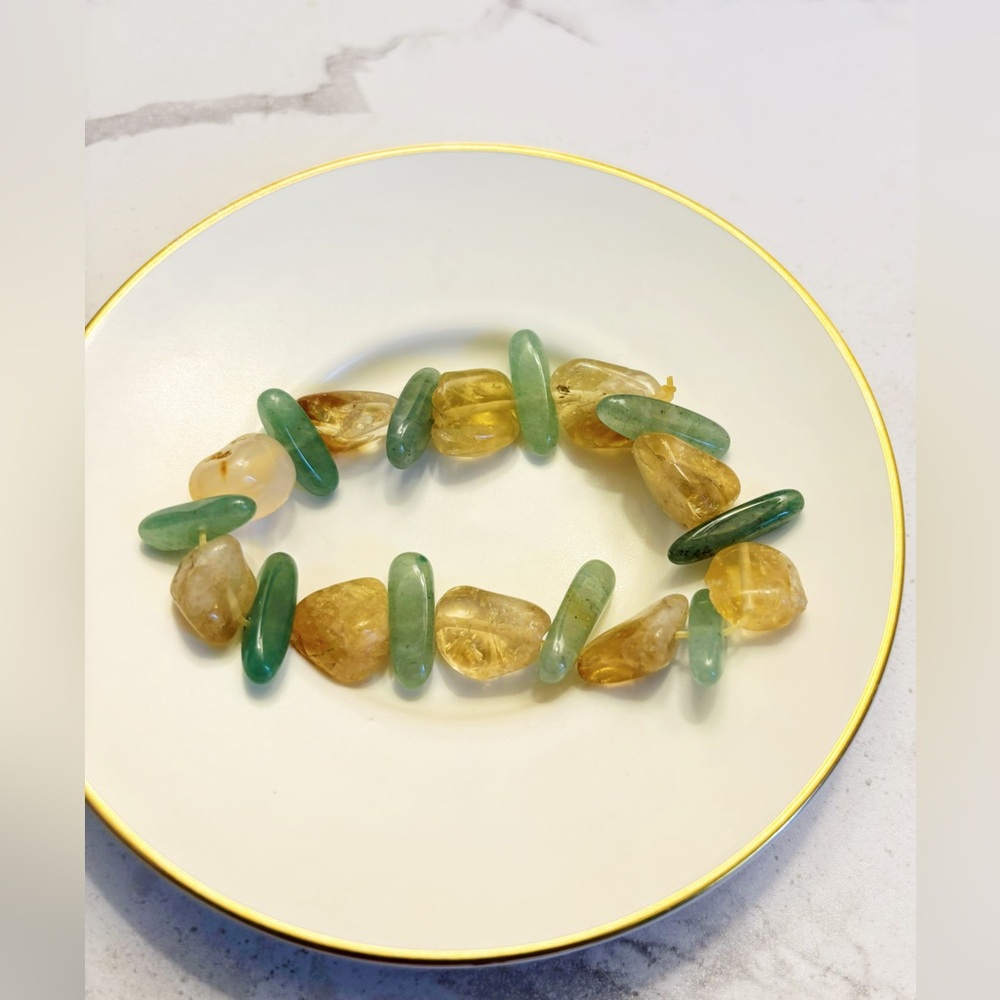 Citrine and Green Aventurine Bracelet